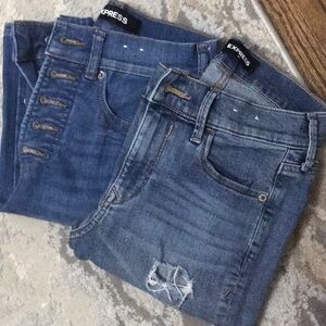Express Distressed Blue Jeans bundle of 2 size 0